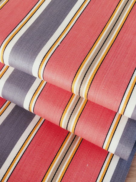 Orange Stripes Antique European Ticking Fabric Unused Yardage RA-NARANJA-001 - Ticking Depot
