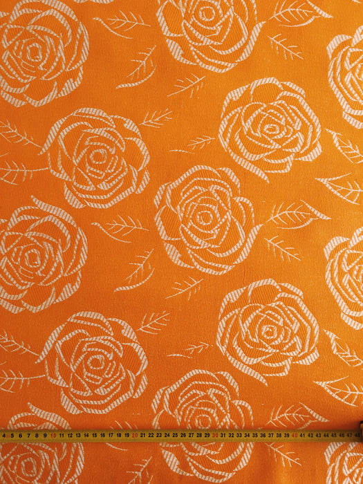Orange flowers ticking. Unused. Spain c.1950 - 7 meters