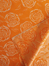 Orange flowers ticking. Unused. Spain c.1950 - 1 meter