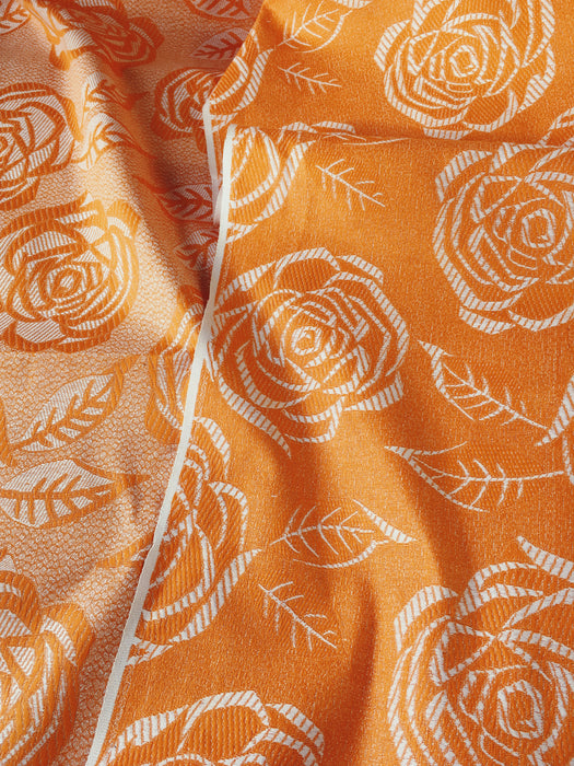 Orange flowers ticking. Unused. Spain c.1950 - 1 meter