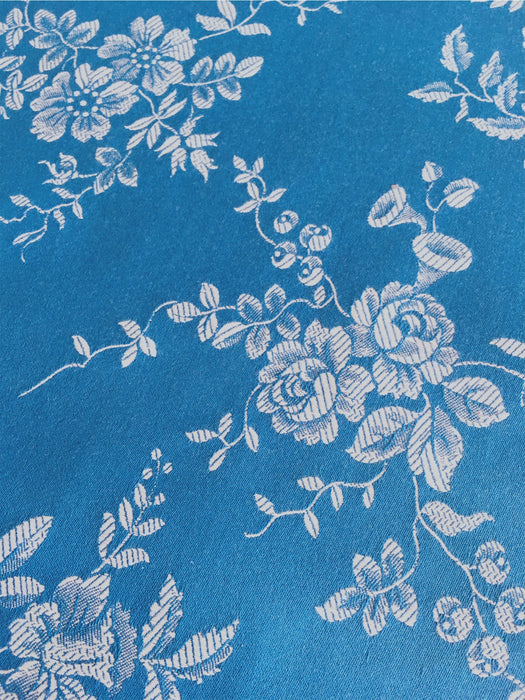Blue ticking with flowers. Unused. Spain c.1950 - 1.8 meters