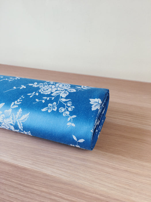 Blue ticking with flowers. Unused. Spain c.1950 - 1.8 meters