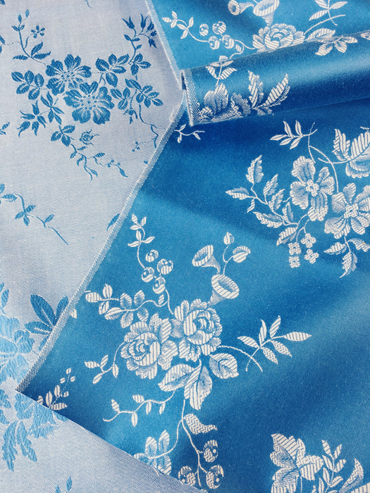 Blue ticking with flowers. Unused. Spain c.1950 - 1.8 meters