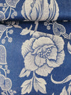 Ticking with blue flowers. Unused. Spain c.1950 - Per meter (10 m avail.)