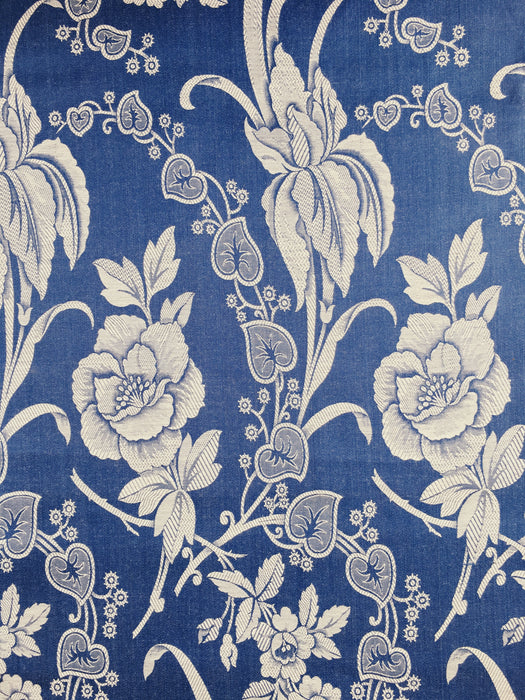 Ticking with blue flowers. Unused. Spain c.1950 - 4 meters