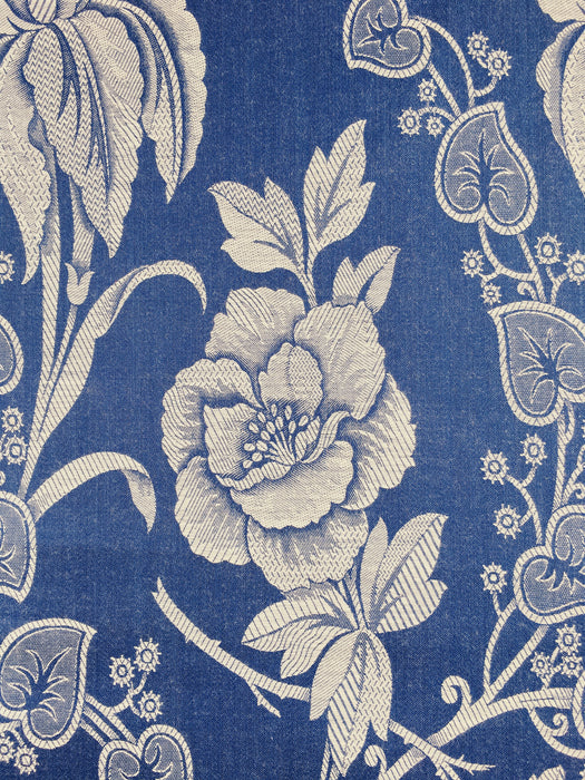 Ticking with blue flowers. Unused. Spain c.1950 - 4 meters