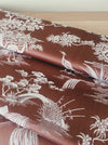 Brown and white ticking with herons. Unused. Spain c.1950 - 26 meters