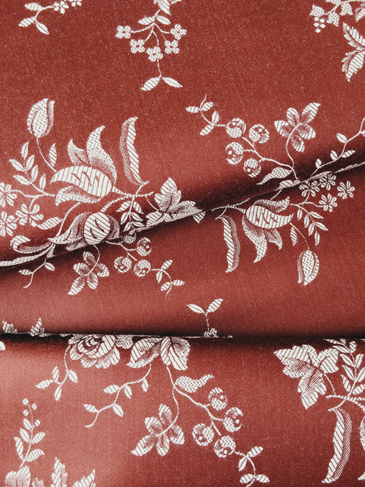 Brown ticking with flowers. Unused. Spain c.1950 - 8 meters