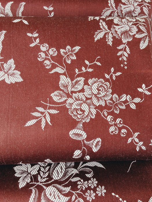 Brown ticking with flowers. Unused. Spain c.1950 - 4 meters