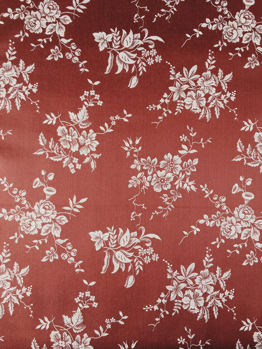 Brown ticking with flowers. Unused. Spain c.1950 - Per meter (11 m avail.)