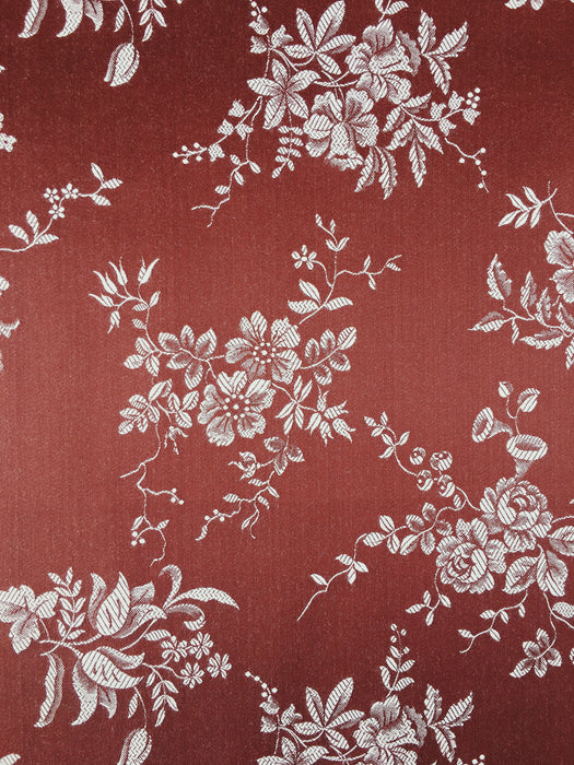 Brown ticking with flowers. Unused. Spain c.1950 - 8 meters