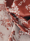 Brown ticking with flowers. Unused. Spain c.1950 - 4 meters