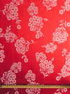 Delicious red ticking with floral motif. Unused. Spain c.1950 - 0.7 meters