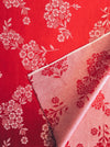 Delicious red ticking with floral motif. Unused. Spain c.1950 - 0.7 meters