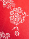 Delicious red ticking with floral motif. Unused. Spain c.1950 - 0.7 meters