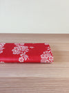 Delicious red ticking with floral motif. Unused. Spain c.1950 - 0.7 meters