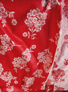 Delicious red ticking with floral motif. Unused. Spain c.1950 - 0.7 meters