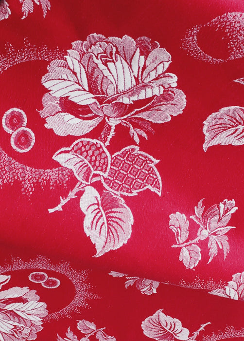 Ticking in cherry red. Unused. Spain c.1950 - 0.5 meters