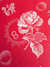 Ticking in cherry red. Unused. Spain c.1950 - 0.5 meters