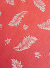 Ticking in red with leaves. Unused. Spain c.1950 - 0.5 meters