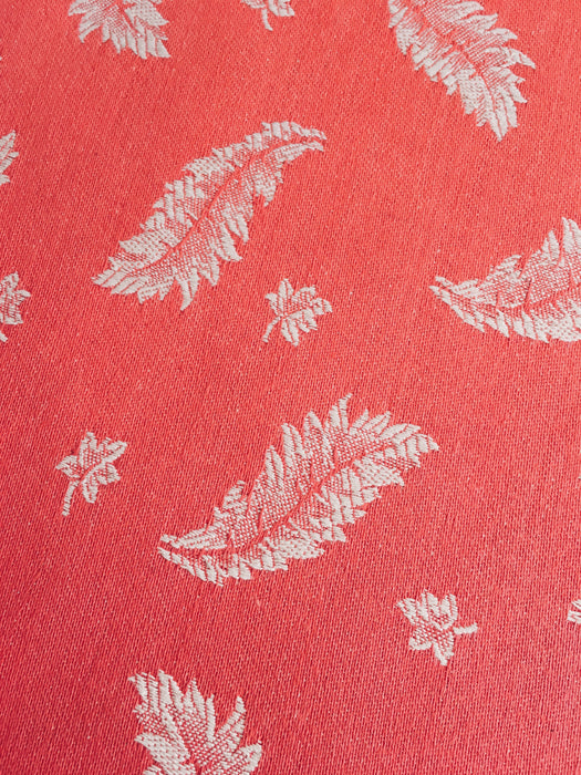 Ticking in red with leaves. Unused. Spain c.1950 - 0.5 meters