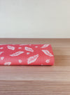 Ticking in red with leaves. Unused. Spain c.1950 - 0.5 meters