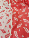 Ticking in red with leaves. Unused. Spain c.1950 - 0.5 meters