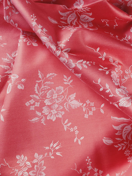 Pink Floral Antique European Ticking Fabric Unused Yardage DA-ROSA-001 - Ticking Depot