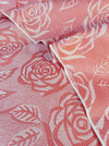 Light salmon pink ticking with schematic flowers. Unused. Spain c. 1950 - 1.4 meters