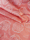 Light salmon pink ticking with schematic flowers. Unused. Spain c.1950 - 4.9 meters