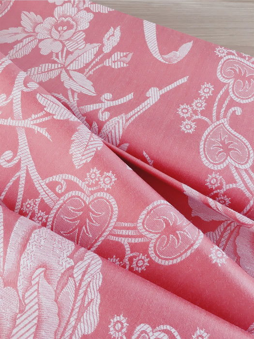 Floral ticking in baby pink. Unused. Spain c.1960 - 1.5 meters