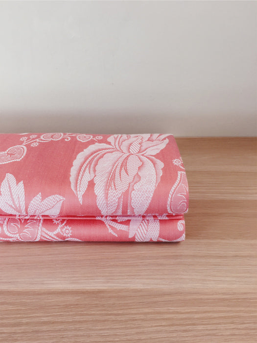 Floral ticking in baby pink. Unused. Spain c.1960 - 1.75 meters