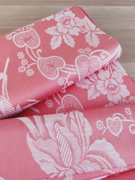 Floral ticking in baby pink. Unused. Spain c.1960 - 1.5 meters