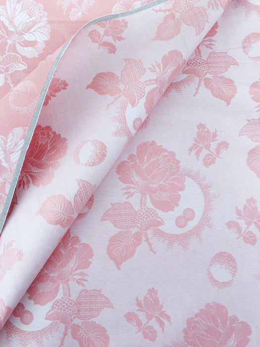 Baby pink ticking fabric. Unused. Spain c.1960 - 1 meter