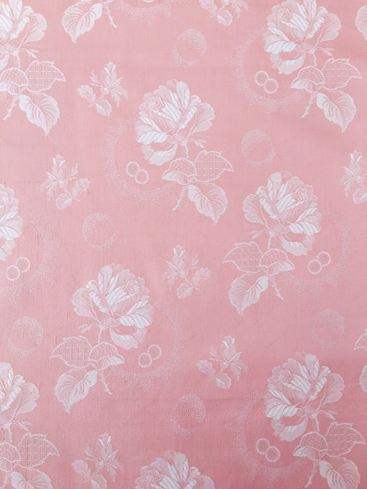 Baby pink ticking fabric. Unused. Spain c.1960 - 1 meter