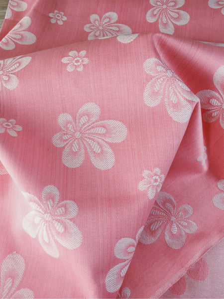 Pink Floral Antique European Ticking Fabric Unused Yardage DA-ROSA-008 - Ticking Depot