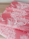 Flamingo pink ticking with herons. Unused. Spain c.1940 - 0.6 meters
