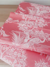 Flamingo pink ticking with herons. Unused. Spain c.1940 - 12.5 meters