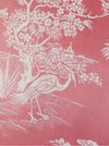 Flamingo pink ticking with herons. Unused. Spain c.1940 - 0.6 meters