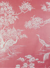Flamingo pink ticking with herons. Unused. Spain c.1940 - 0.6 meters