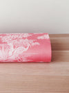 Flamingo pink ticking with herons. Unused. Spain c.1940 - Per meter (26 m avail.)