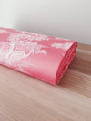 Flamingo pink ticking with herons. Unused. Spain c.1940 - Per meter (26 m avail.)