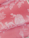 Versailles pattern ticking in pink. Unused. Spain c.1950 - 3.2 meters