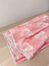 Ticking with big flowers in pale pink. Unused. Spain c.1950 - 3.5 meters
