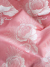 Ticking with big flowers in pale pink. Unused. Spain c.1950 - 3.5 meters