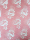 Ticking with big flowers in pale pink. Unused. Spain c.1950 - 3.5 meters