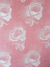 Ticking with big flowers in pale pink. Unused. Spain c.1950 - 3.5 meters