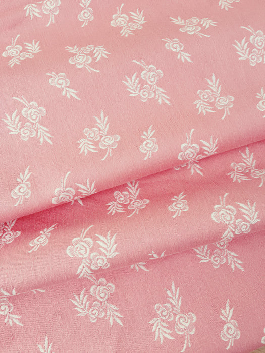 Pale pink ticking with small floral pattern. Unused. Spain c.1950 - 2.5 meters