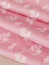 Pale pink ticking with small floral pattern. Unused. Spain c.1950 - 2.5 meters
