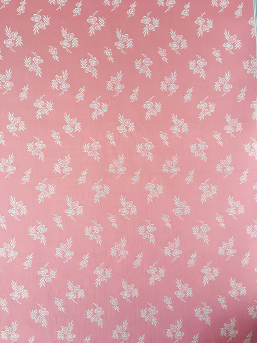 Pale pink ticking with small floral pattern. Unused. Spain c.1950 - 2.5 meters
